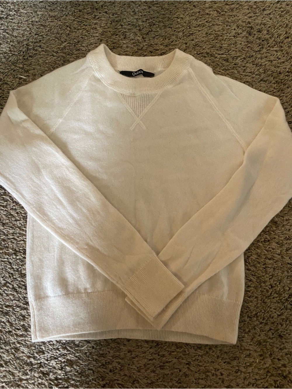 White cashmere sweater